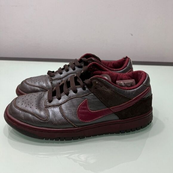 Nike Dunk Low Cinder Red & Brown Leather 309324-261 Women’s Size 7.5 - Picture 2 of 4